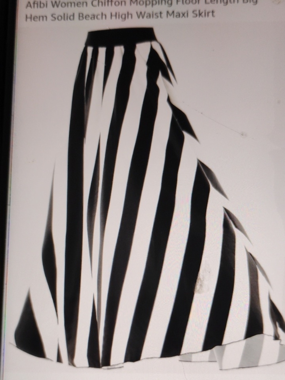 Striped Black and White Maxi Skirt — High-Waist Flowy Style